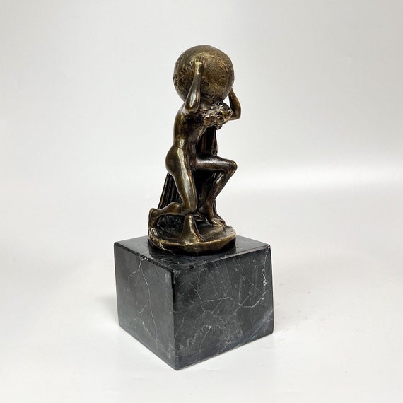 Bronze Atlas Statue, Atlas Sculpture, Titan Atlas Figure, Roman