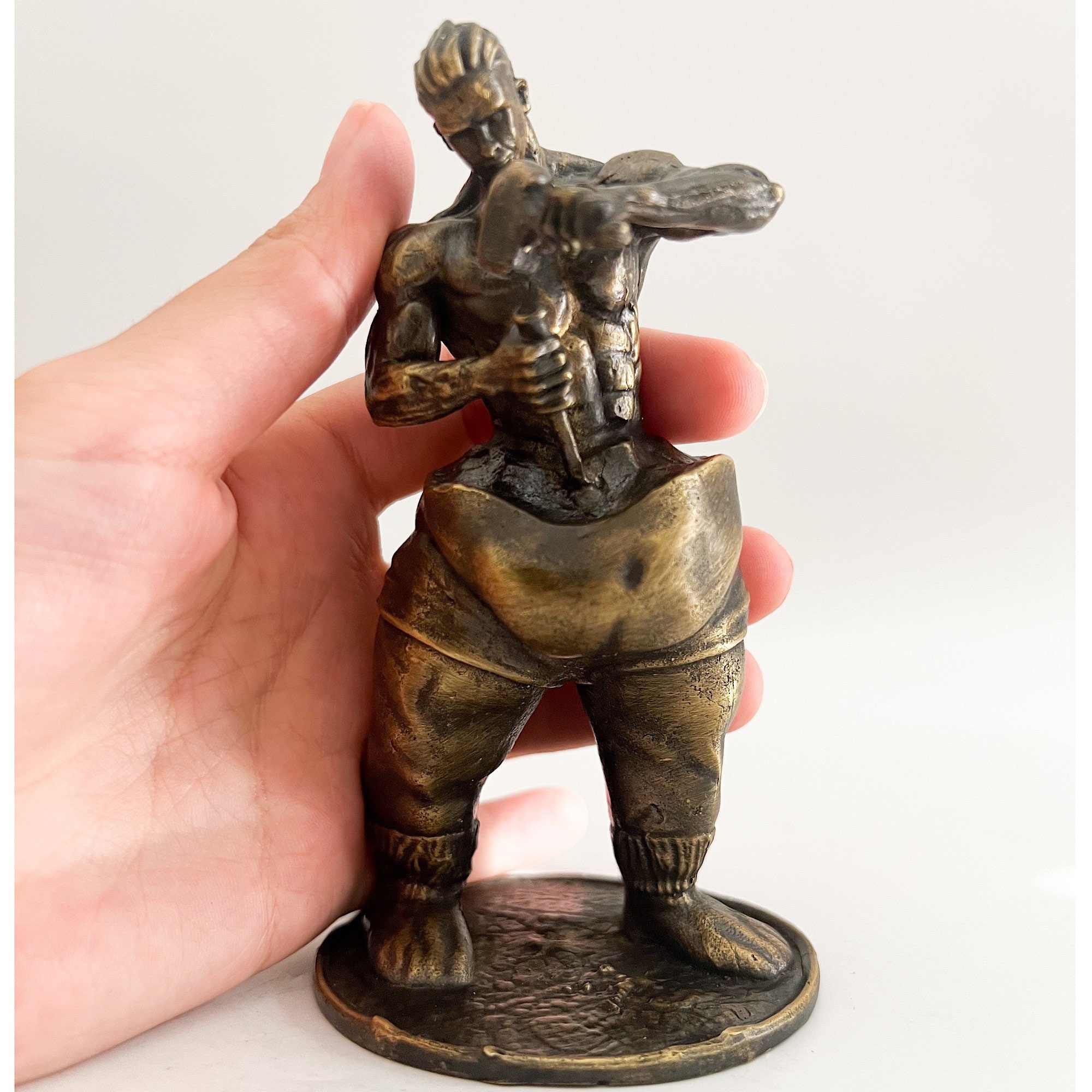 Bronze Self Carved Man Statue - Sportsman Sculpture - Pop Art