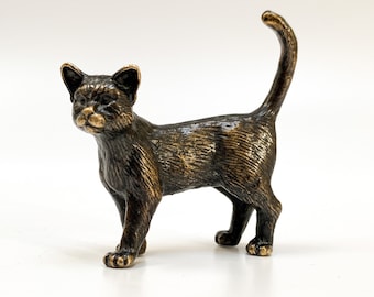 Bronze Cat Statue, Cat Figure, Cat Sculpture, Christmas Gift, Animal Figure, Miniature Cat Figure, Bronze Miniature, Cat Lover Gift