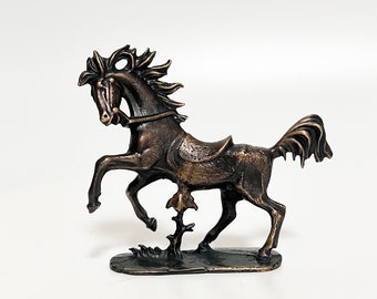 Statue cheval en bronze, cadeau jockey, sculpture animalière