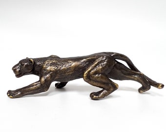 Statue de léopard en bronze - Sculpture de léopard - Statue animal - Figurine de léopard - Miniatures en bronze - Idée cadeau décorative - Figurine de panthère