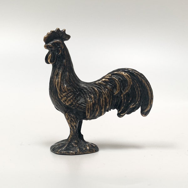 Bronze Hahn Statue, Hahn Figur, Hahn Skulptur, Tier Kunst Figur, Miniatur Hahn Figur, Bronze Huhn Miniatur, Bronze Hahn Figur