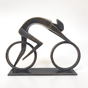 Bronze Bicycle Statue, Bicyclist Figure, Collectible Bike Sculpture, Racer Figure, Racing Cyclist Sculpture, Bicycle Award, Cyclist Gift