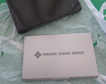 Very Rare Collectible - Vintage Forensic Science Service Metal Business Card Case - Issued To Staff Only In 1991 - FSS Closed By Government