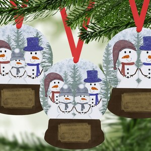 Snow Globe Snowman Family Sublimation Digital Design Download, Digital Ornament Design, Snow Globe, Family Ornament, Christmas Ornament