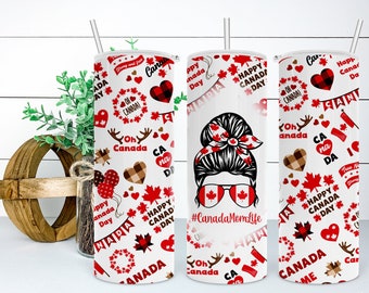 Canadian Mom Life Tumbler Design: Skinny Tumbler (Digital Download)