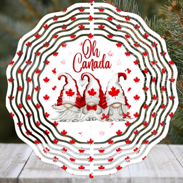 Oh Canada Gnomes Wind Spinner Digital Download, Canada Day, Metallic, Wind Spinner PNG,  Welcome Sign, Digital