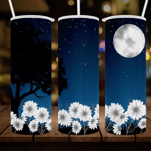 Daisies at Night Digital Design, Daisies, Glow Design, Glow in the Dark Tumblers,  20oz Tumbler, Skinny Tumbler Design, Digital Download