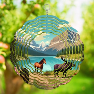Alberta Digital Baixar PNG | Design de sublimação de montanhas rochosas e animais selvagens | Arte da natureza canadense | Cenário para impressão | Urso, Cavalo, Alce