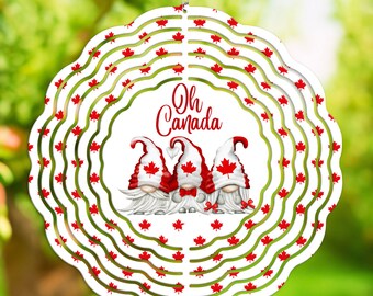 Canada Day Gnomes Wind Spinner: Metallic Welcome Sign (Digital Download)