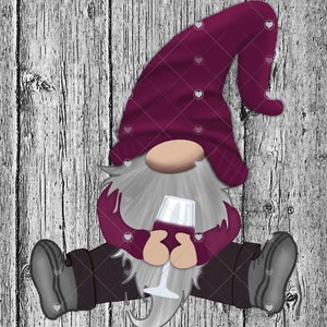 Wine Gnome PNG,  Sitting Gnome, Keychain Design Gnomes, Wine Tumbler Designs, Tumbler Designs, Pillow Designs, Sublimation Design