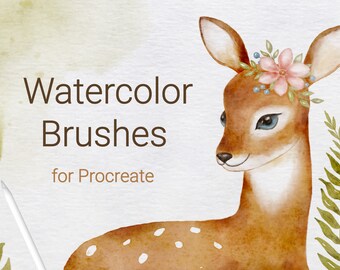 Realistic Watercolor Brushes for Procreate, Watercolor Paper Canvases, Color Palettes, Digital brushes