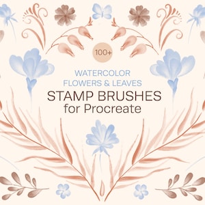 Procreate Aquarell Blumen & Blätter Stempelpinsel, Procreate Silhouette Stempel, Blumenpinsel Procreate, Digital Brushes, Pinselset