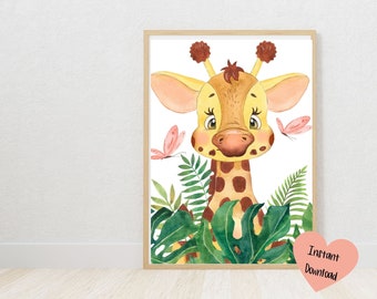 Baby Giraffe Nursery Wall Art Printable