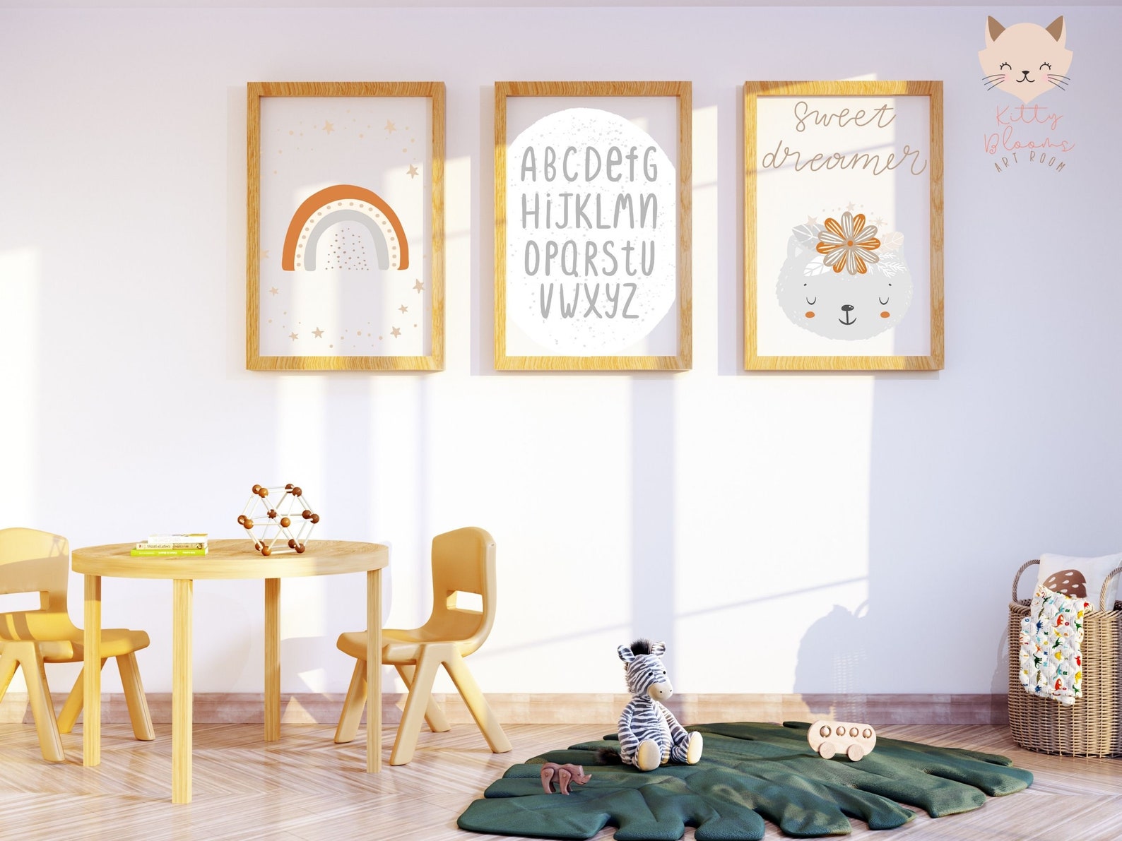 Nursery Wall Art Set of 3 Prints Boho Nursery Printable Wall Etsy UK