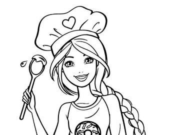 Download Barbie Coloring Etsy