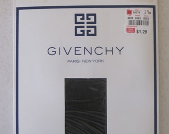 One Pair of GIVENCHY Ultra Sheer Jet Black Stockings. Size Small.