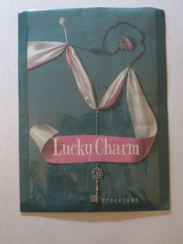 1 Pair of Vintage LUCKY CHARM Candle Glo Fully Fashioned Plain Knit