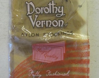 1 Pair of Vintage DOROTHY VERNON Fully Fashioned Plain Knit Stockings. Size 10. 15 Denier.