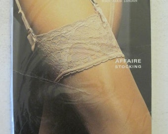 One Pair of Vintage WOLFORD AFFAIRE Seamfree Micromesh Sheer Stockings. Size Small. Colour White.