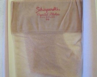 Boxed 3 Pairs of Vintage SCHIAPARELLI CRYSTAL FLAKES Seamless Plain Knit Sheer Stockings. Size 8.5.