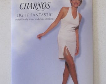 One Pair of CHARNOS LIGHT FANTASTIC Black Stockings. Size Small.