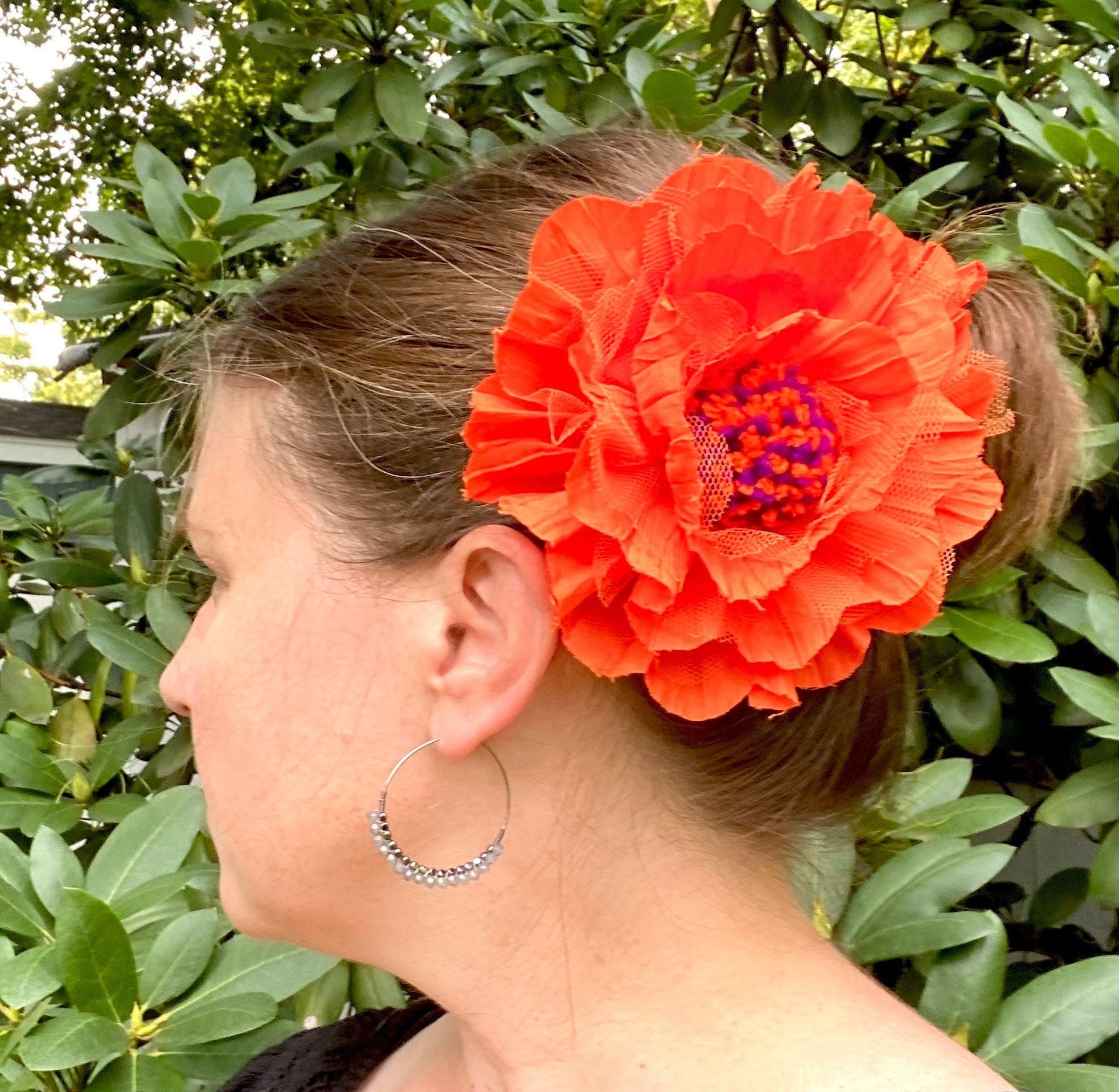 Halloween Flower Pom Pom Fascinator 
