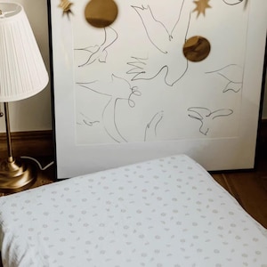 Baby Fitted Crib Sheet IKEA | Muslin Cotton oeko-tex Elastic Band | Spanbettlaken Babybett | Nursery Bedding Daisy Flower | Neutral Boy Girl