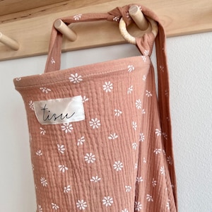 Funda de lactancia para lactancia materna y extracción de leche materna / Muselina de doble gasa / Chal de lactancia + Funda para asiento de coche con estampado de margaritas
