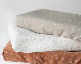 Windel-Wickelauflage Baby Daisy Blume Neutral passende Feuchttücher Muster Baumwolle elastisch Musselin weich Wickelstation Kinderzimmer IKEA VADRA