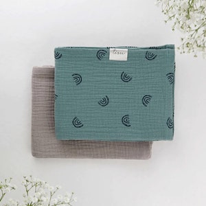 Paquete de 2 mantas de algodón de gasa doble, manta para bebé, manta de muselina para bebé, manta para envolver al bebé, manta para cochecito y paños para eructar.