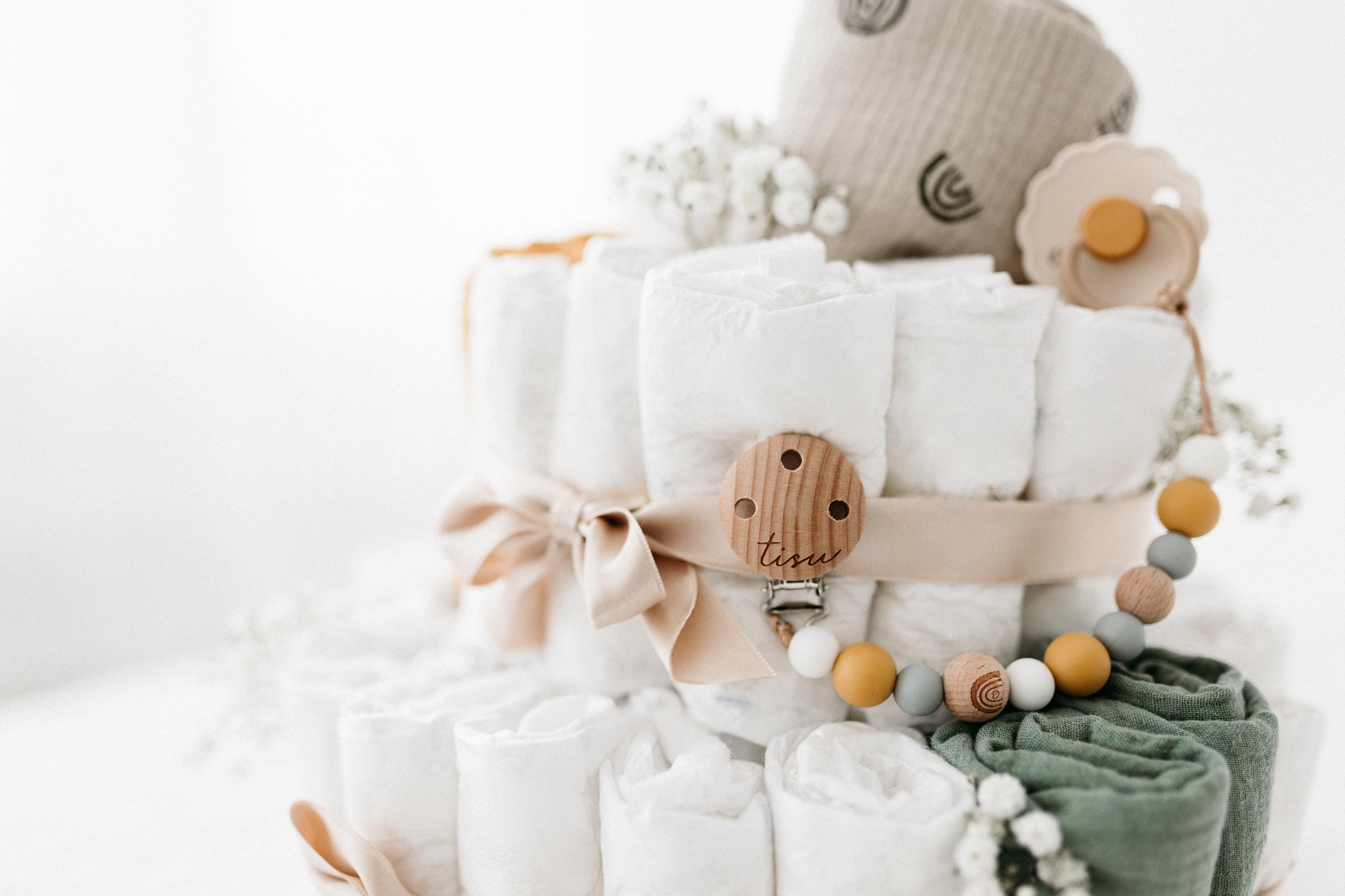 Diaper Cake Baby Shower Gift Boy Girl Surprise Organic Diapers Baby ...
