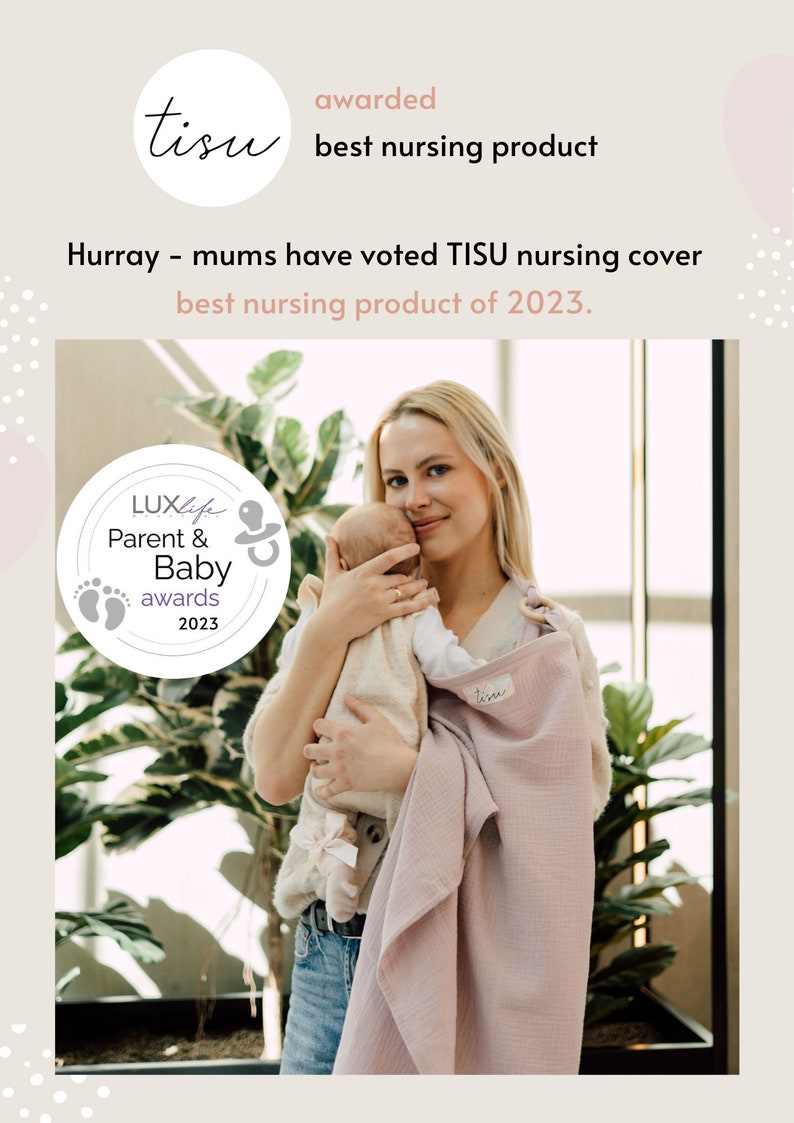 Nursing Cover for Baby Breastfeeding & Pumping | Muslin Double Gauze | Breast Feeding Apron Shawl + Car Seat Cover Neutral Colors christmas image 7