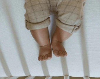 Sábana bajera ajustable para cuna IKEA / Algodón muselina oeko-tex con elástico / Sábana bajera ajustable para cuna / Ropa de cama infantil / Neutro Niño Niña