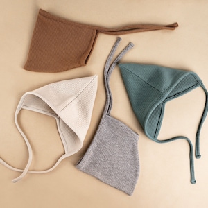 Gorro de bebé con diseño de duendecillo, puntiagudo y gofre, con cordones, en tonos pastel neutros, para niño y niña, accesorios para recién nacidos de TISU.