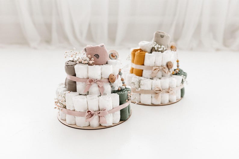 Diaper Cake Baby Shower Gift Boy Girl Surprise Organic Diapers Baby ...
