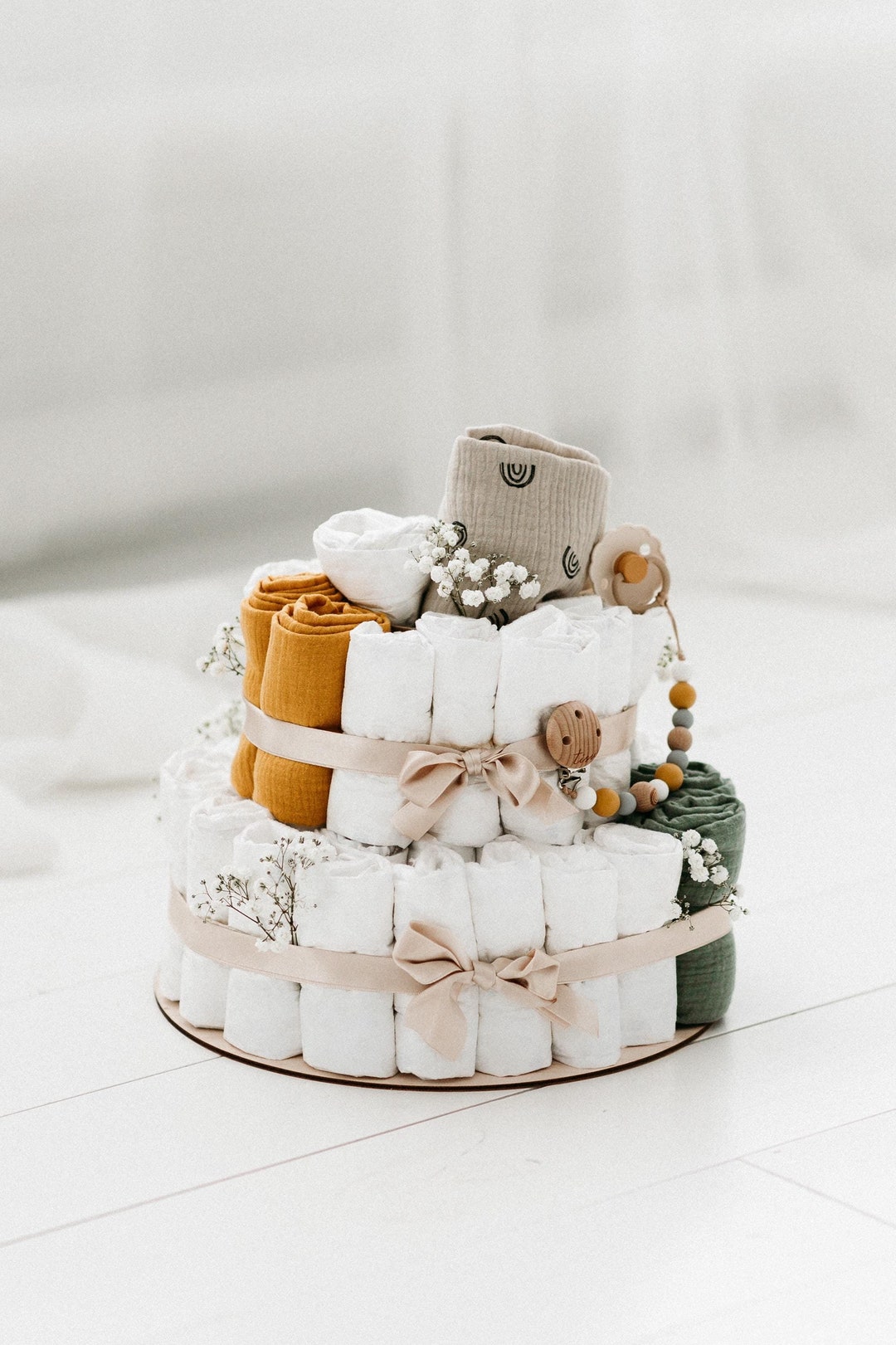 Diaper Cake Baby Shower Gift Boy Girl Surprise Organic Diapers Baby ...