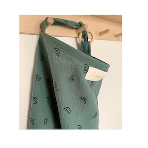 Manta de lactancia / Manta de lactancia / Muselina de doble gasa transpirable / Chal de lactancia + Funda para cochecito en verde arcoíris