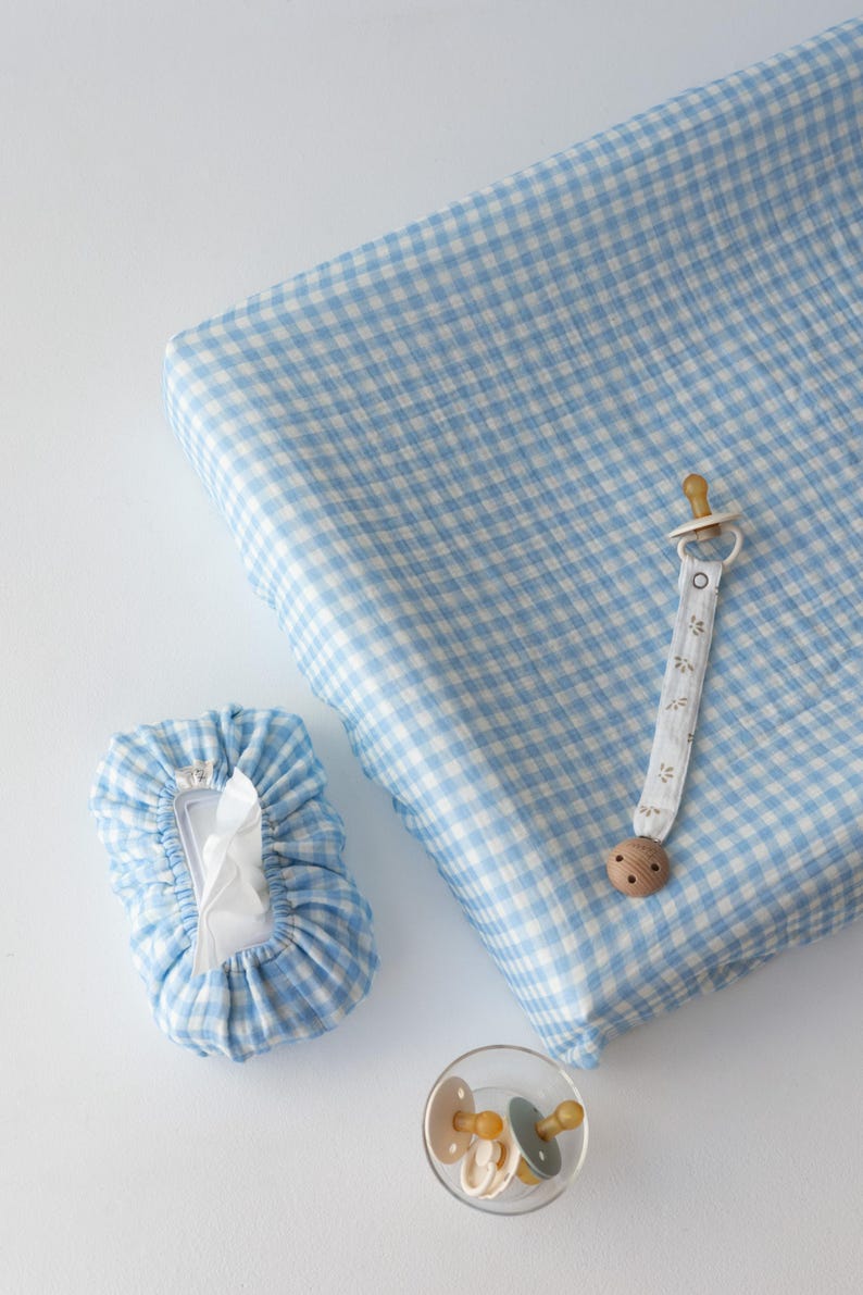 Deksel voor vochtige babydoekjes Tissuedoos Kwekerijdecoratie Bijpassende aankleedkussenhoes Baby Essentials Babydoekjesstation Luiertas gingangpatroon afbeelding 9