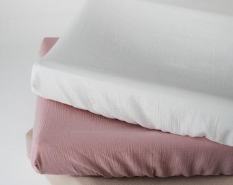 Diaper Changing Pad Neutral Beige Matching Wet Wipes Cover Blush Baby Cotton Elastic Band Muslin Soft Changing station Nursery IKEA VADRA