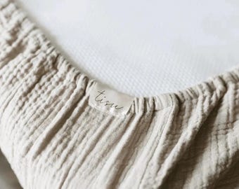 Baby Fitted Crib Sheet IKEA | Muslin Cotton oeko-tex Elastic Band | Spanbettlaken Babybett | Nursery Bedding | Neutral Boy Girl