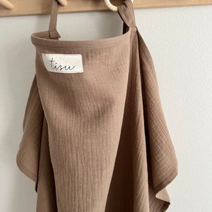Modern and stylish Pale taupe nursing cover from TISU for breastfeeding