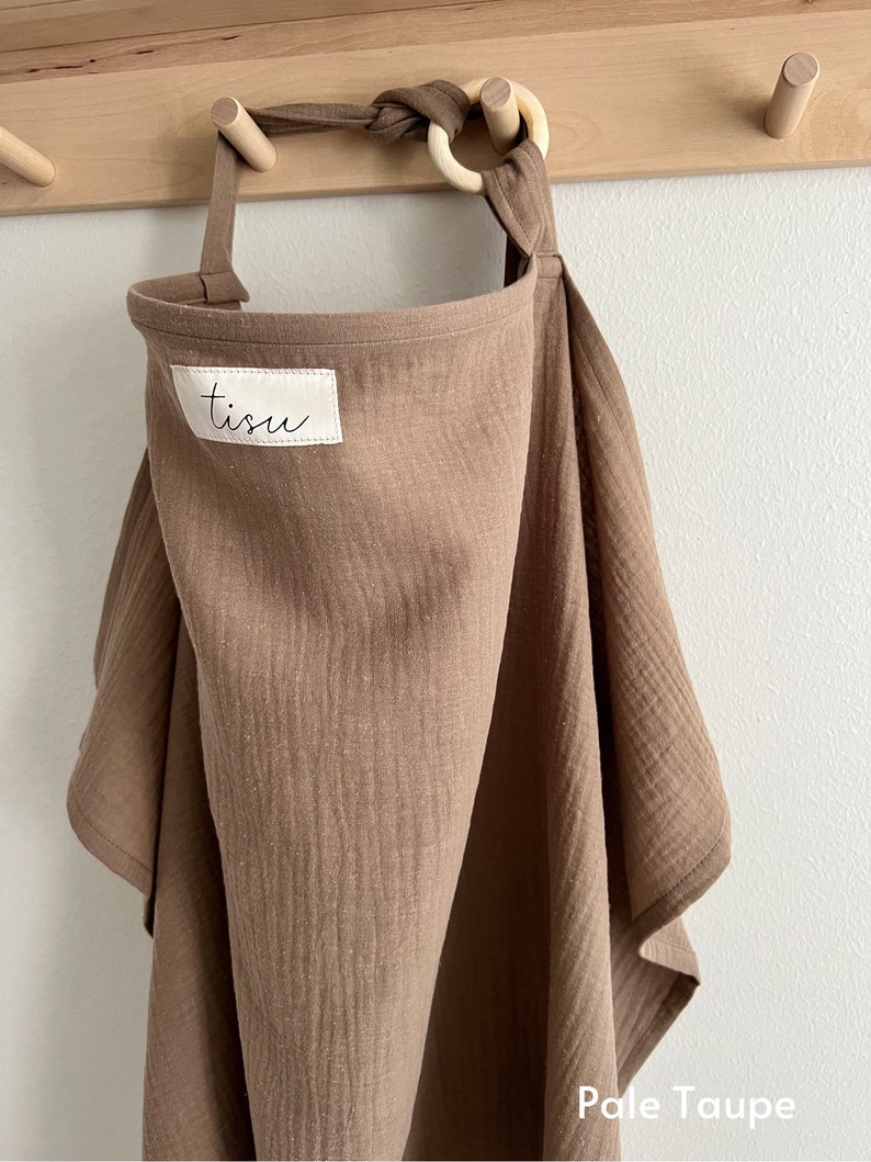 Modern and stylish Pale taupe nursing cover from TISU for breastfeeding