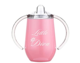 Sippy Cup Little Diva Wine Sippy Cup Sippy Cup Baby Toddler Sippy Cup Pink Sippy Cup Tumbler 1st Birthday Gift Smash Cake Cup Baby Girl Gift