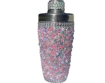Rhinestone Cocktail Shaker: Bedazzled Martini Shaker with Shot Glasses