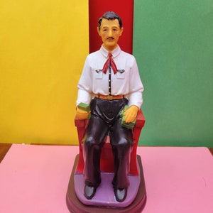Jesus Malverde  8&quot; statue  Angel of the Poor sitting on chair religious figurine