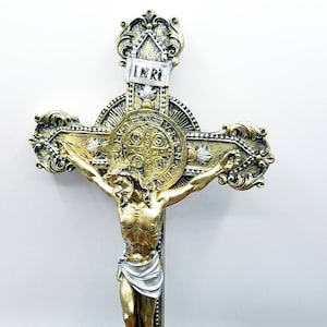 INRI Jesus Cross Crucifix Gold Tone Religious Wall Hanger 12 Inch - Etsy