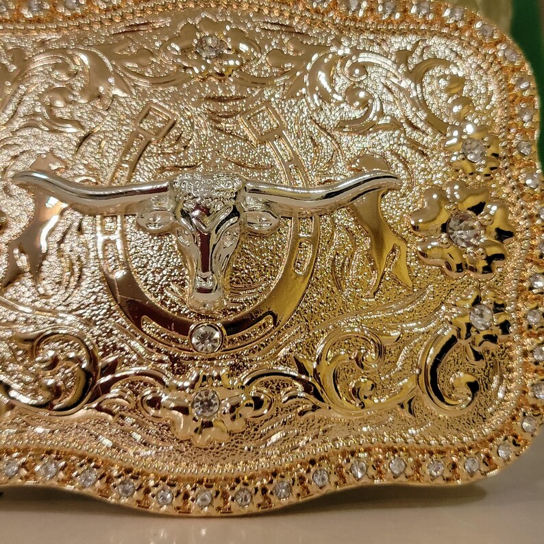 Fibbia Cintura Western Uomo – Rodeo Cowboy Centenario Con Rosetone E Argento – Stile Unico - Foto 4
