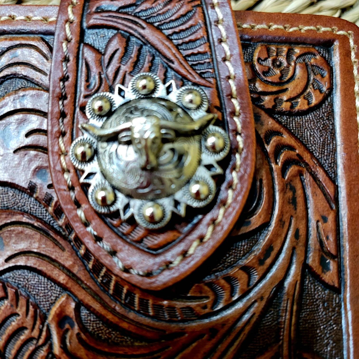 Longhorn Western Cowboy Leather Phone Holster Holder Brown for - Etsy