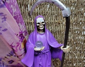 SANTA MUERTE Purple Statue 9 quot , Santa Muerte Holy Death statue Grim Reaper